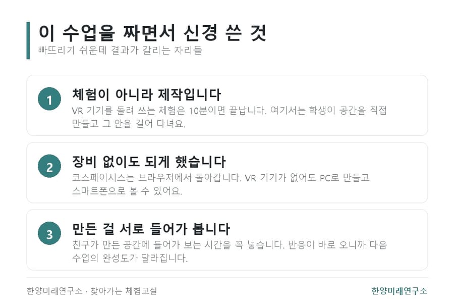 VR 교육, 체험만 하고 끝나면 아깝습니다